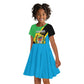 Personalised Afro Tanzania Kid Short Sleeve Dress Happy Union Day