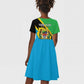 Personalised Afro Tanzania Kid Short Sleeve Dress Happy Union Day