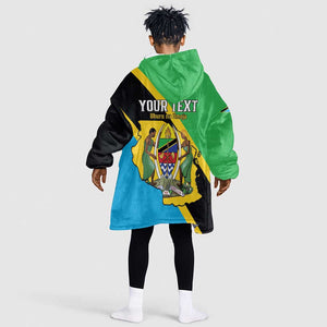 Personalised Afro Tanzania Kid Wearable Blanket Hoodie Happy Union Day