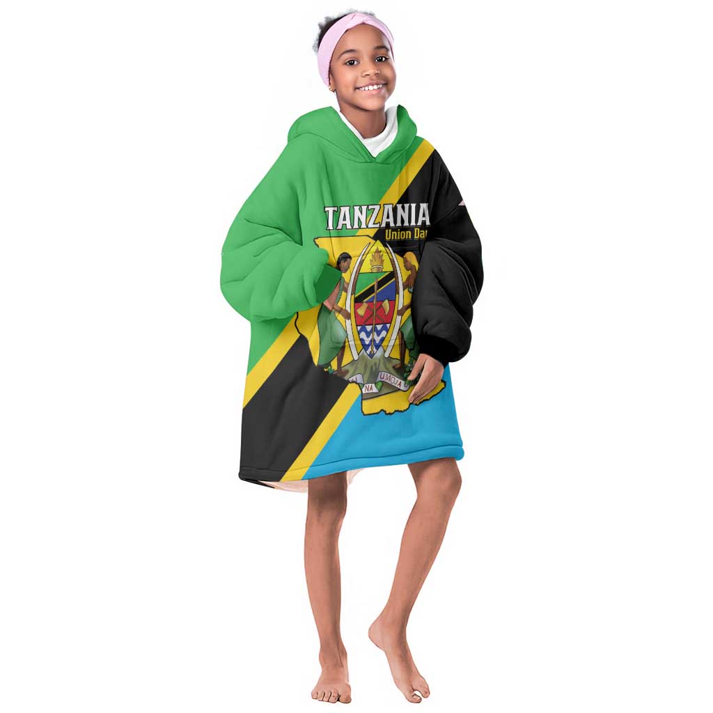 Personalised Afro Tanzania Kid Wearable Blanket Hoodie Happy Union Day