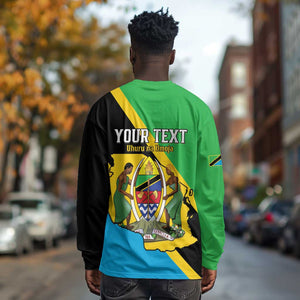 Personalised Afro Tanzania Long Sleeve Shirt Happy Union Day