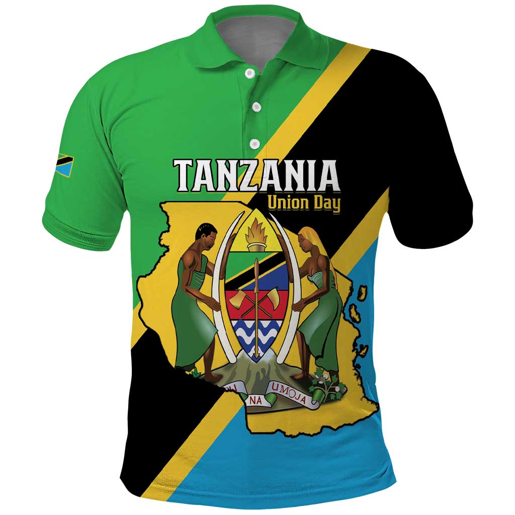 Personalised Afro Tanzania Polo Shirt Happy Union Day