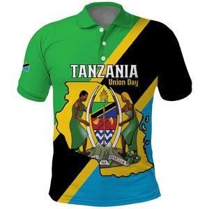 Personalised Afro Tanzania Polo Shirt Happy Union Day
