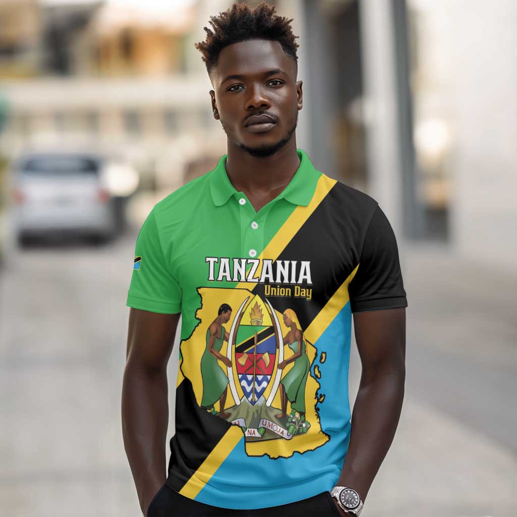 Personalised Afro Tanzania Polo Shirt Happy Union Day