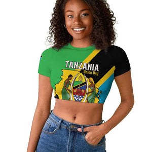 Personalised Afro Tanzania Raglan Cropped T shirt Happy Union Day