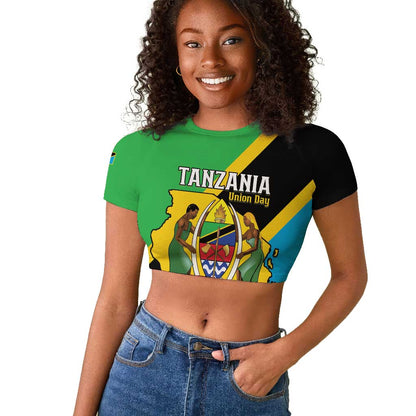 Personalised Afro Tanzania Raglan Cropped T shirt Happy Union Day