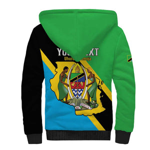 Personalised Afro Tanzania Sherpa Hoodie Happy Union Day