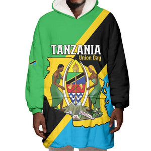 Personalised Afro Tanzania Wearable Blanket Hoodie Happy Union Day