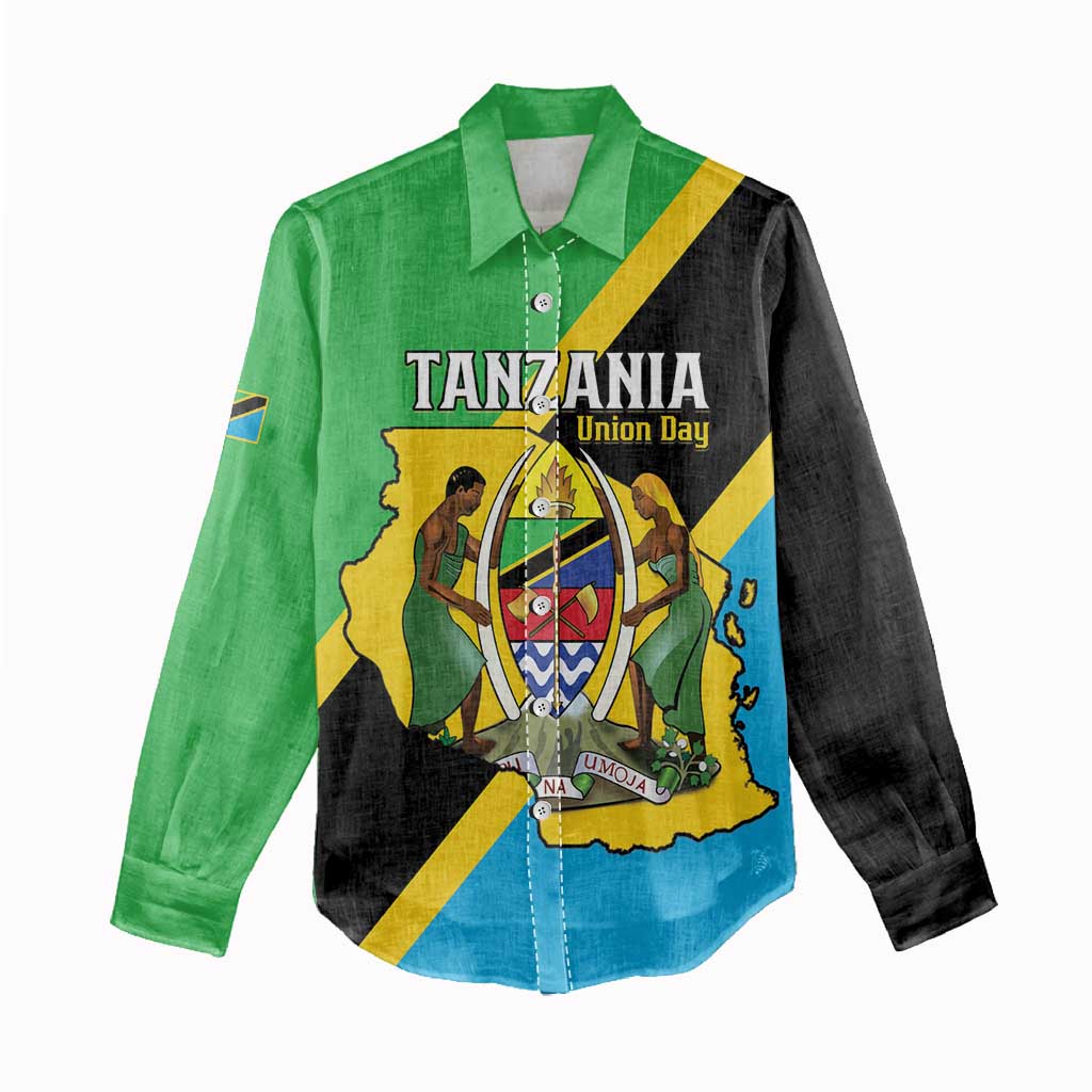 Personalised Afro Tanzania Women Casual Shirt Happy Union Day
