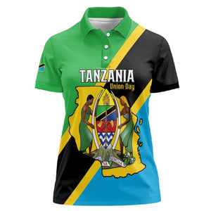 Personalised Afro Tanzania Women Polo Shirt Happy Union Day