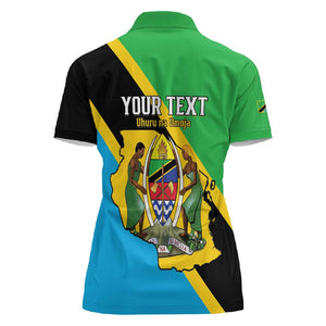 Personalised Afro Tanzania Women Polo Shirt Happy Union Day