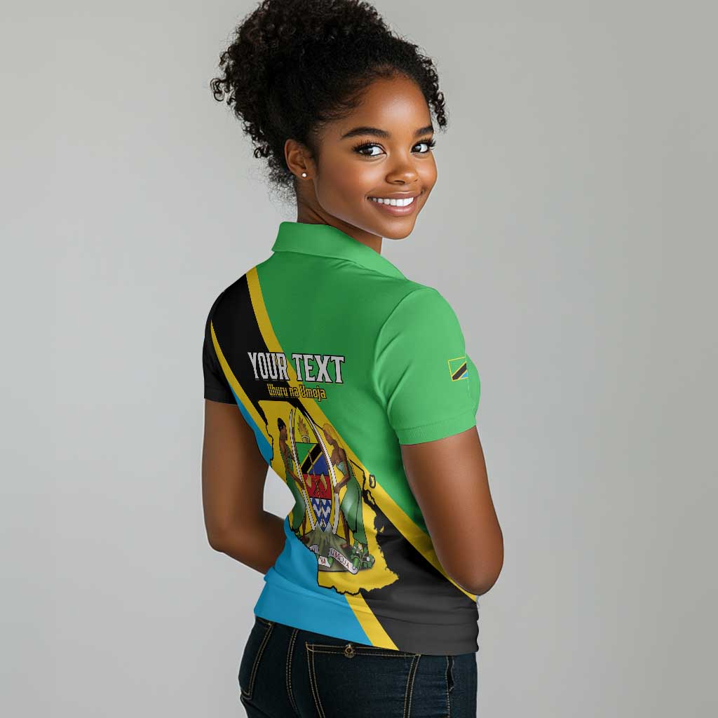 Personalised Afro Tanzania Women Polo Shirt Happy Union Day