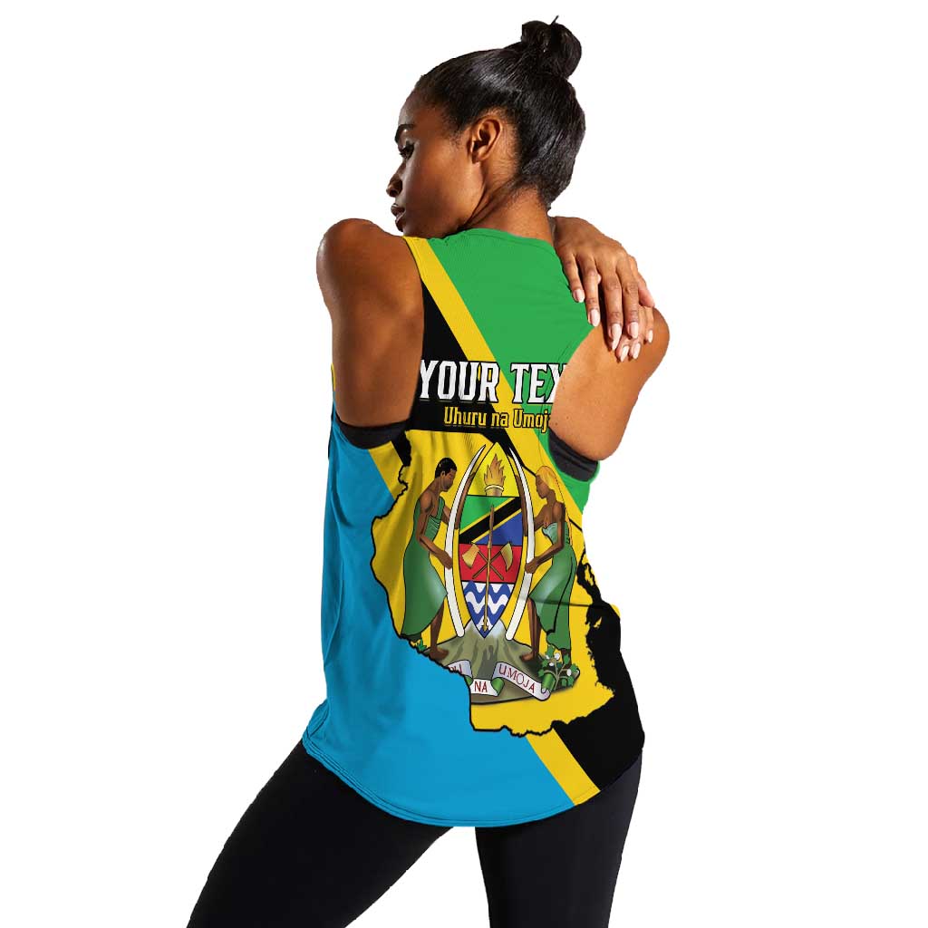 Personalised Afro Tanzania Women Racerback Tank Happy Union Day