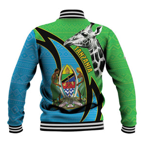 Afro Tanzania Giraffe Baseball Jacket Coat Of Arms Curve Style