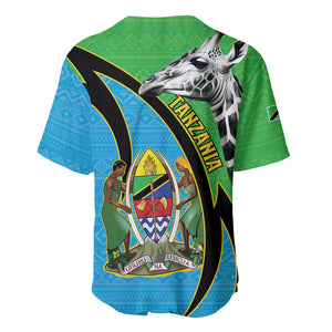 Afro Tanzania Giraffe Baseball Jersey Coat Of Arms Curve Style