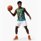 Afro Tanzania Giraffe Basketball Jersey Coat Of Arms Curve Style - African Pride