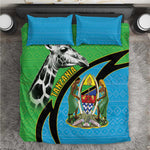 Afro Tanzania Giraffe Bedding Set Coat Of Arms Curve Style