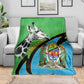 Afro Tanzania Giraffe Blanket Coat Of Arms Curve Style