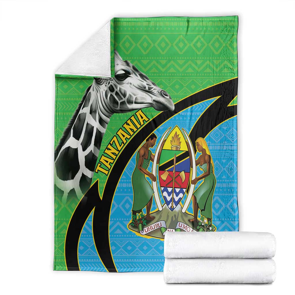 Afro Tanzania Giraffe Blanket Coat Of Arms Curve Style