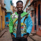 Afro Tanzania Giraffe Bomber Jacket Coat Of Arms Curve Style