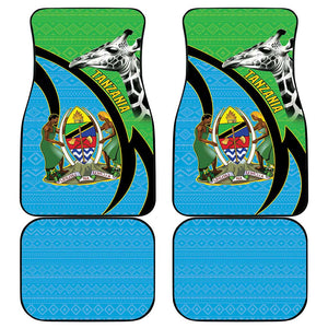 Afro Tanzania Giraffe Car Mats Coat Of Arms Curve Style