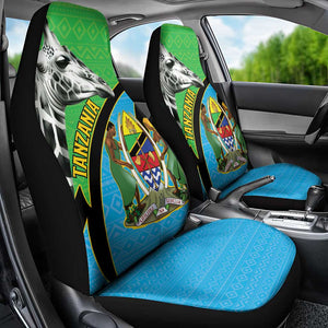 Afro Tanzania Giraffe Car Seat Cover Coat Of Arms Curve Style