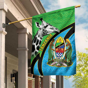 Afro Tanzania Giraffe Garden Flag Coat Of Arms Curve Style