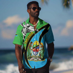 Afro Tanzania Giraffe Hawaiian Shirt Coat Of Arms Curve Style