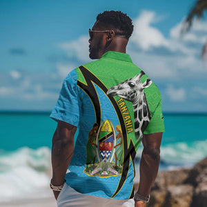 Afro Tanzania Giraffe Hawaiian Shirt Coat Of Arms Curve Style
