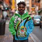Afro Tanzania Giraffe Hoodie Coat Of Arms Curve Style
