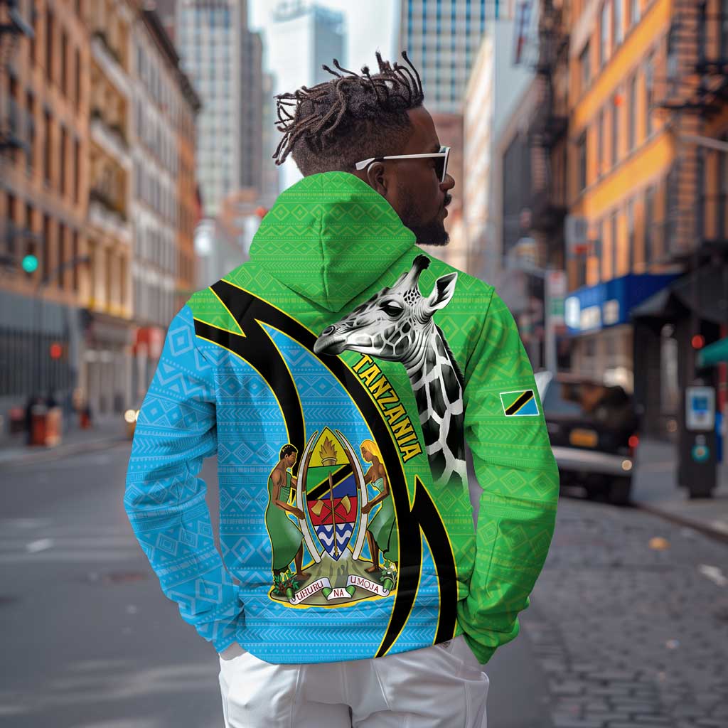Afro Tanzania Giraffe Hoodie Coat Of Arms Curve Style