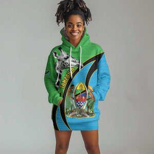 Afro Tanzania Giraffe Hoodie Dress Coat Of Arms Curve Style