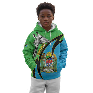 Afro Tanzania Giraffe Kid Hoodie Coat Of Arms Curve Style