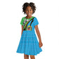 Afro Tanzania Giraffe Kid Short Sleeve Dress Coat Of Arms Curve Style