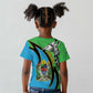 Afro Tanzania Giraffe Kid T shirt Coat Of Arms Curve Style