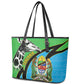 Afro Tanzania Giraffe Leather Tote Bag Coat Of Arms Curve Style