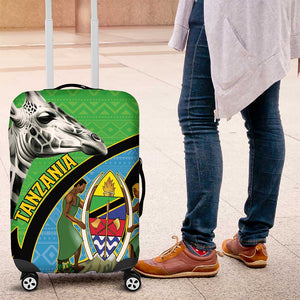 Afro Tanzania Giraffe Luggage Cover Coat Of Arms Curve Style