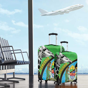 Afro Tanzania Giraffe Luggage Cover Coat Of Arms Curve Style