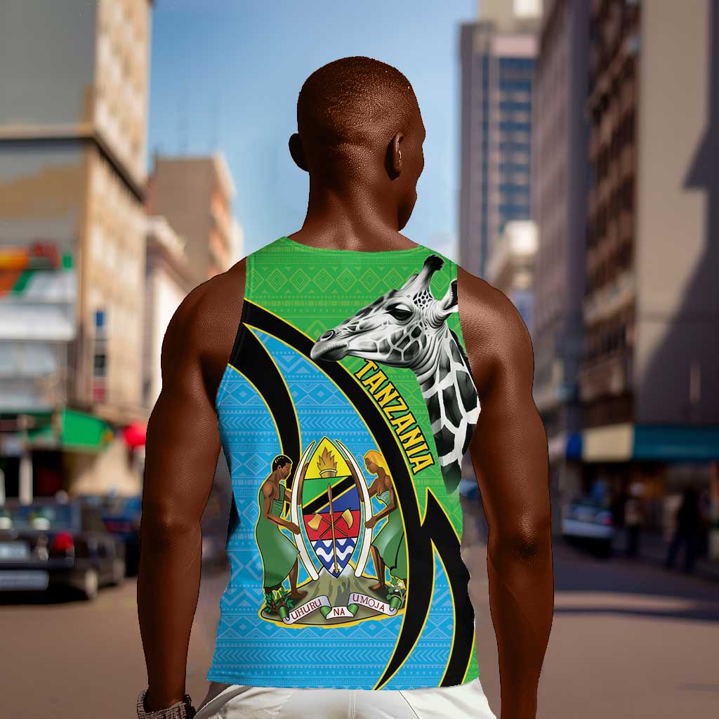 Afro Tanzania Giraffe Men Tank Top Coat Of Arms Curve Style