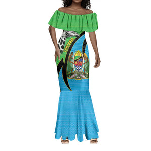 Afro Tanzania Giraffe Mermaid Dress Coat Of Arms Curve Style