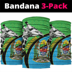 Afro Tanzania Giraffe Neck Gaiter Coat Of Arms Curve Style LT15