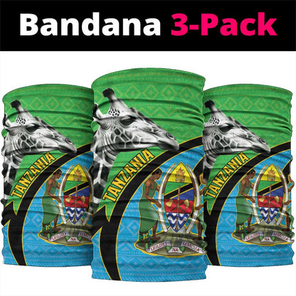 Afro Tanzania Giraffe Neck Gaiter Coat Of Arms Curve Style LT15