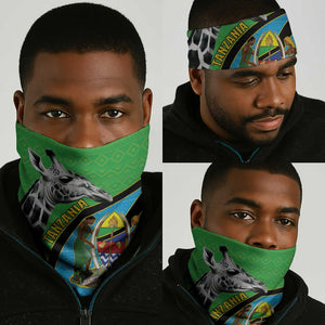Afro Tanzania Giraffe Neck Gaiter Coat Of Arms Curve Style LT15