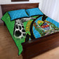 Afro Tanzania Giraffe Quilt Bed Set Coat Of Arms Curve Style