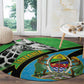 Afro Tanzania Giraffe Round Carpet Coat Of Arms Curve Style