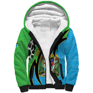 Afro Tanzania Giraffe Sherpa Hoodie Coat Of Arms Curve Style