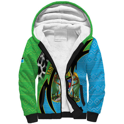 Afro Tanzania Giraffe Sherpa Hoodie Coat Of Arms Curve Style
