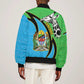 Afro Tanzania Giraffe Sleeve Zip Bomber Jacket Coat Of Arms Curve Style