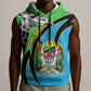 Afro Tanzania Giraffe Sleeveless Hoodie Coat Of Arms Curve Style - African Pride