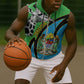 Afro Tanzania Giraffe Sleeveless Zip Hoodie Coat Of Arms Curve Style - African Pride